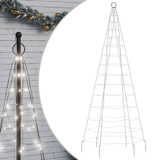 Sapin de noël à led 200 led blanc 180 cm