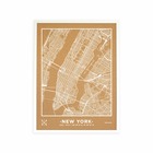 Carte en liège - woody map natural new york / 60 x 45 cm / blanc / cadre blanc