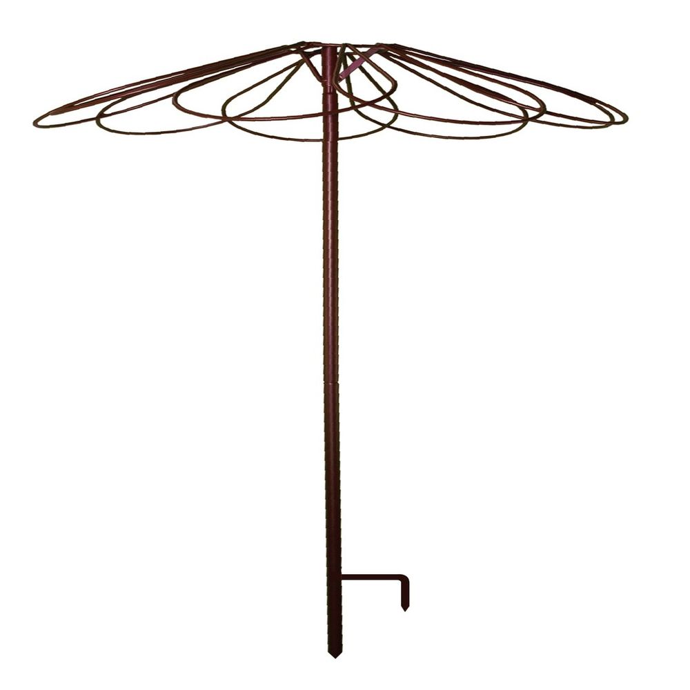 Tuteur parapluie 9 pétales pour plantes grimpantes 100x250 cm fer vieilli