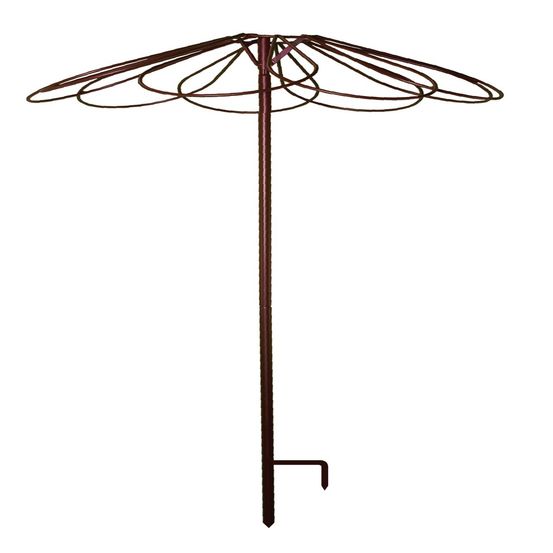 Tuteur parapluie 9 pétales pour plantes grimpantes 100x250 cm fer vieilli