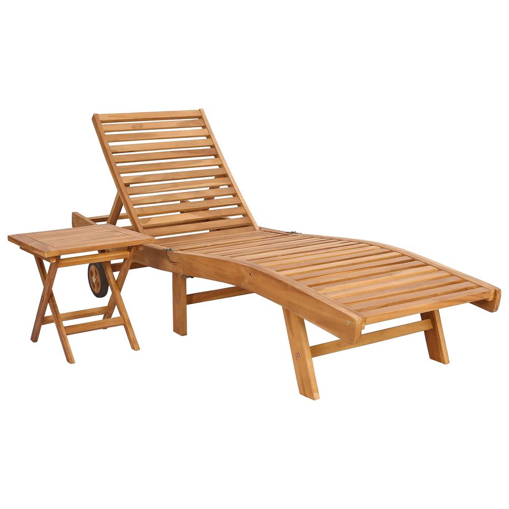 Transat 2 pc bois de teck massif marron