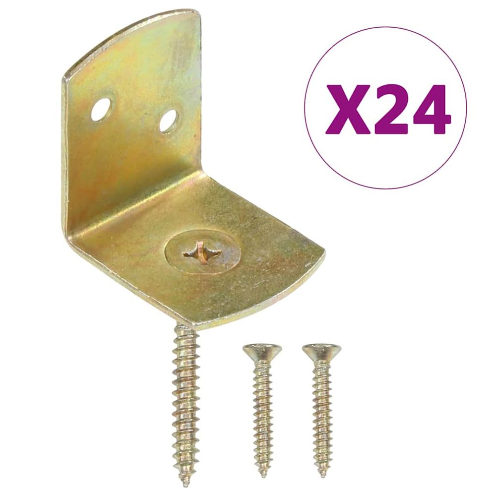 Supports de panneau de clôture 24pcs forme en l métal galvanisé