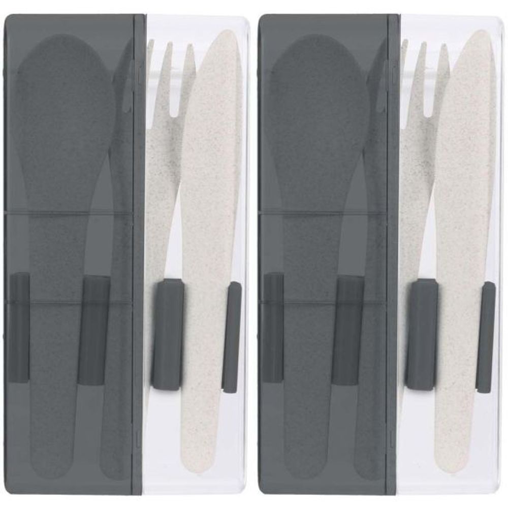 Set de cous à emporter eco concept (lot de 2) gris