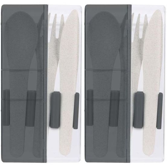 Set de cous à emporter eco concept (lot de 2) gris