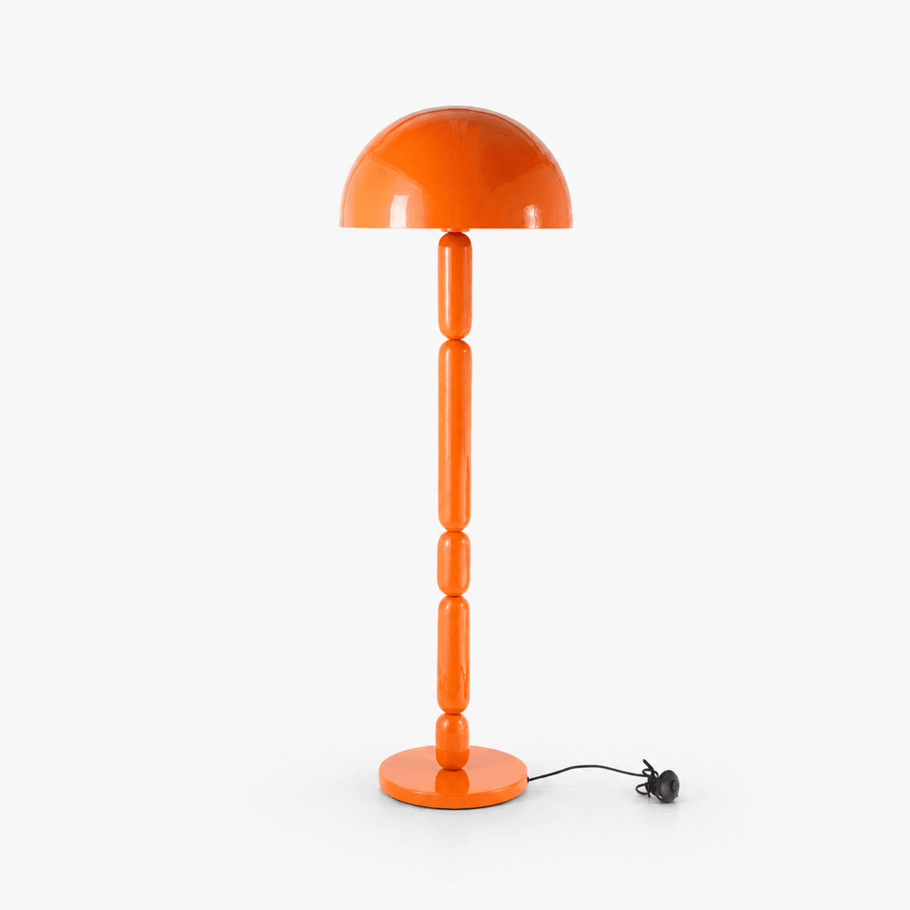 Romy-lampadaire en bois et métal orange