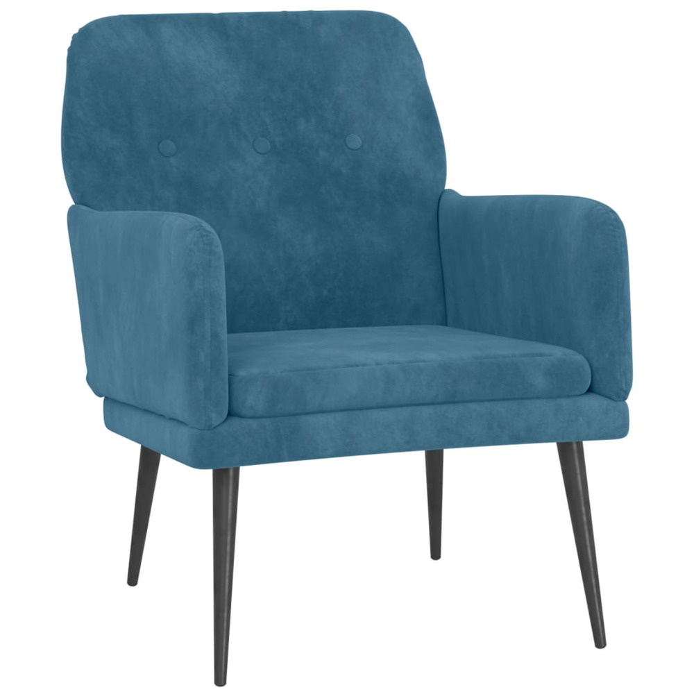 Fauteuil bleu 62x79x79 cm velours