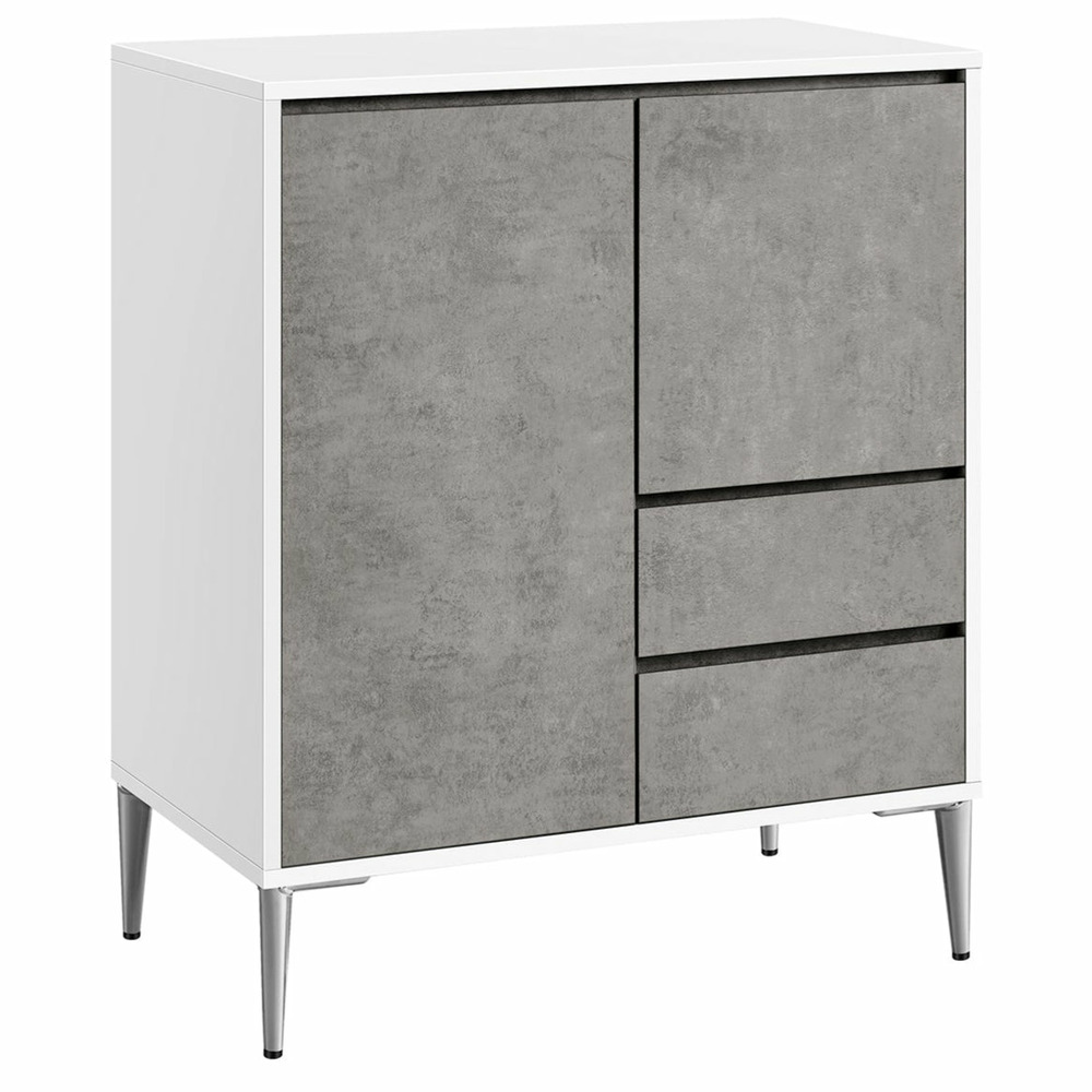 Buffet armoire de rangement 2 compartiments avec porte et étagère réglable en hauteur 2 tiroirs moderne 40 x 70 x 85 cm pour