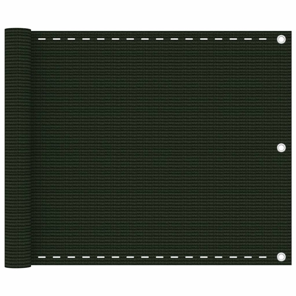 Écran de balcon 75 x 500 cm pehd vert foncé