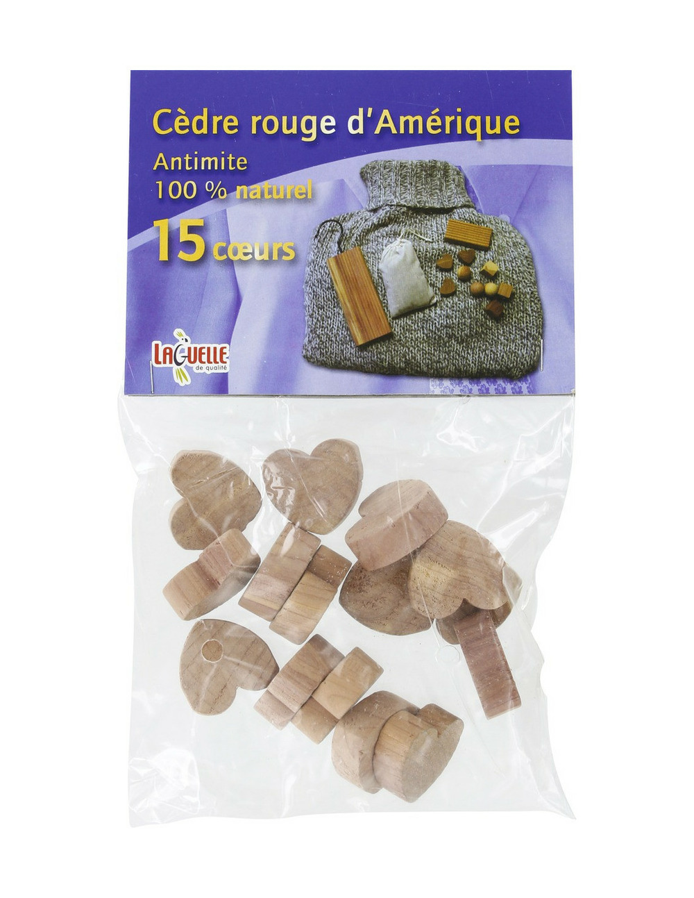 Antimite 100% naturel 15 coeurs