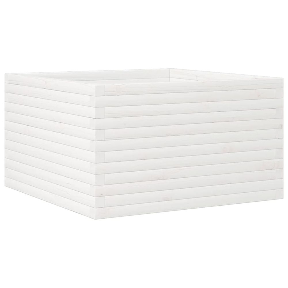 Jardinière d'extérieur blanc 80x80x45,5 cm bois de pin massif