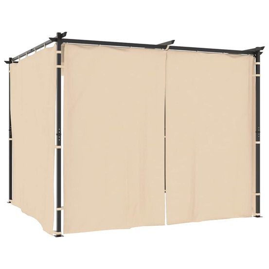 Tonnelle avec rideaux 3x3 m CrÚme