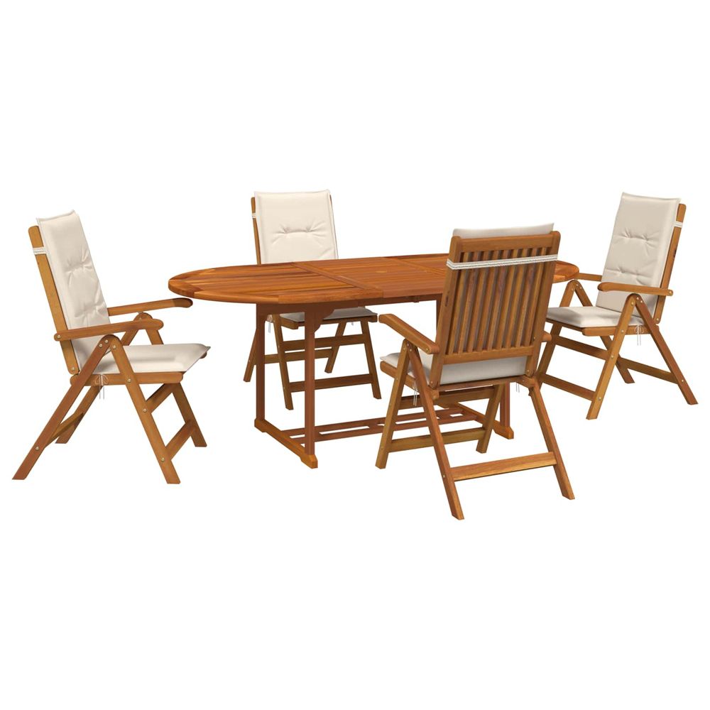 Ensemble de salle à manger d'extérieur avec parasol 6 pc