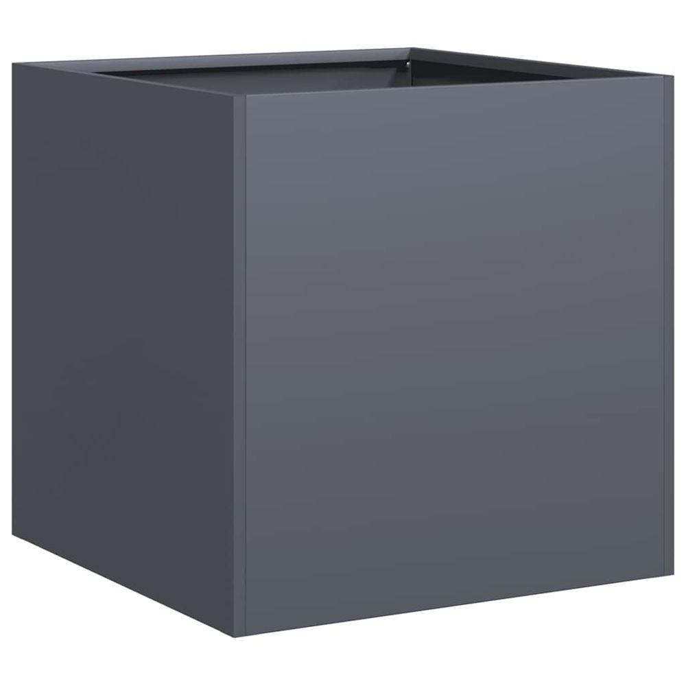 Jardinière d'extérieur anthracite 40x40x40 cm acier laminé à froid