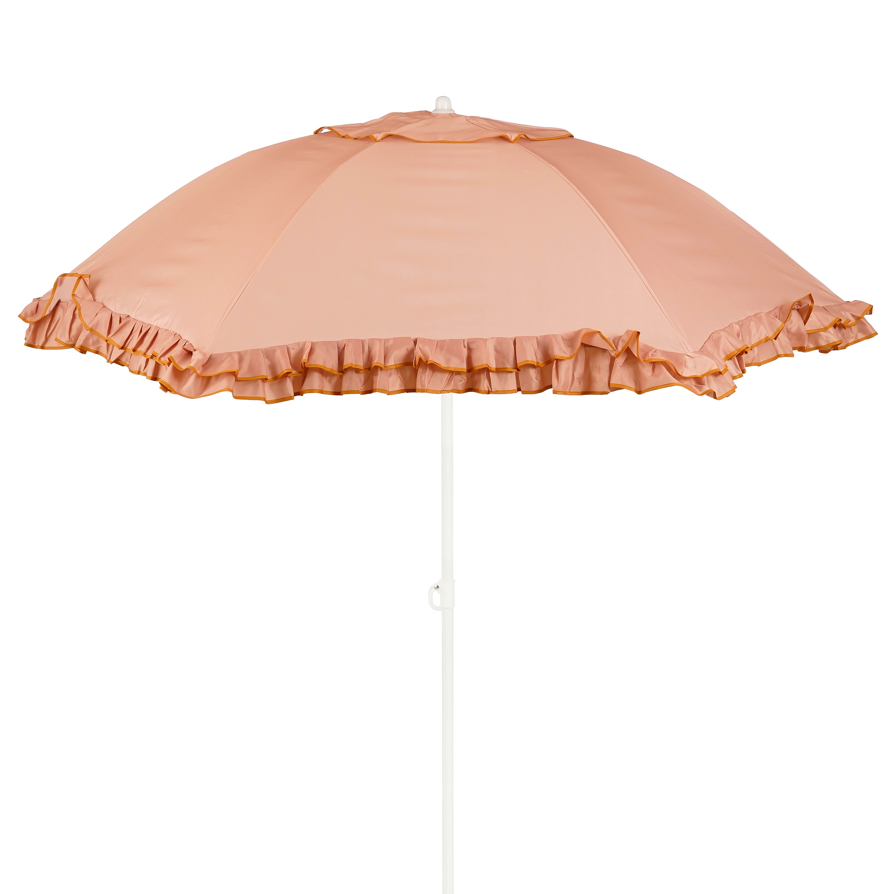 Mica decorations parasol inclinable avec volants - protection solaire 238 x ø195 cm - parasol plage jardin ou balcon - polyester,