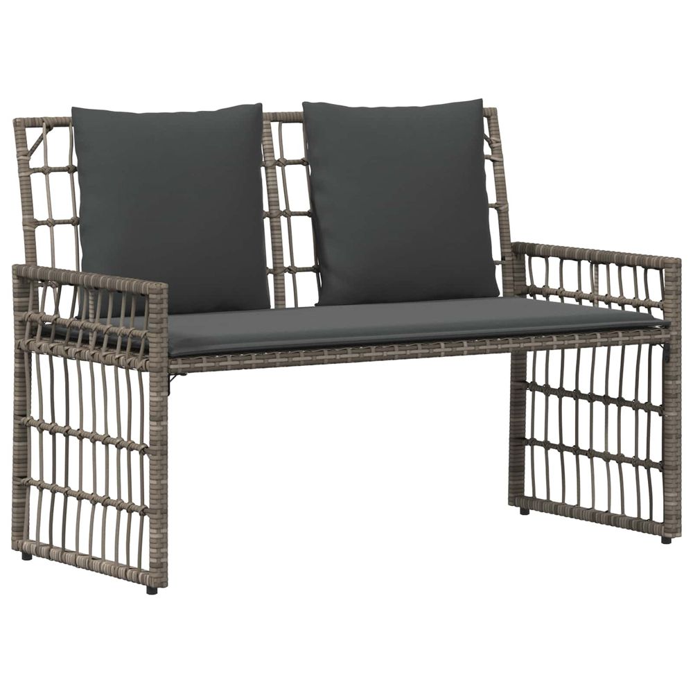 Banc extérieur 2 -seater 116 x 55 x 82 cm acier et rattan poly