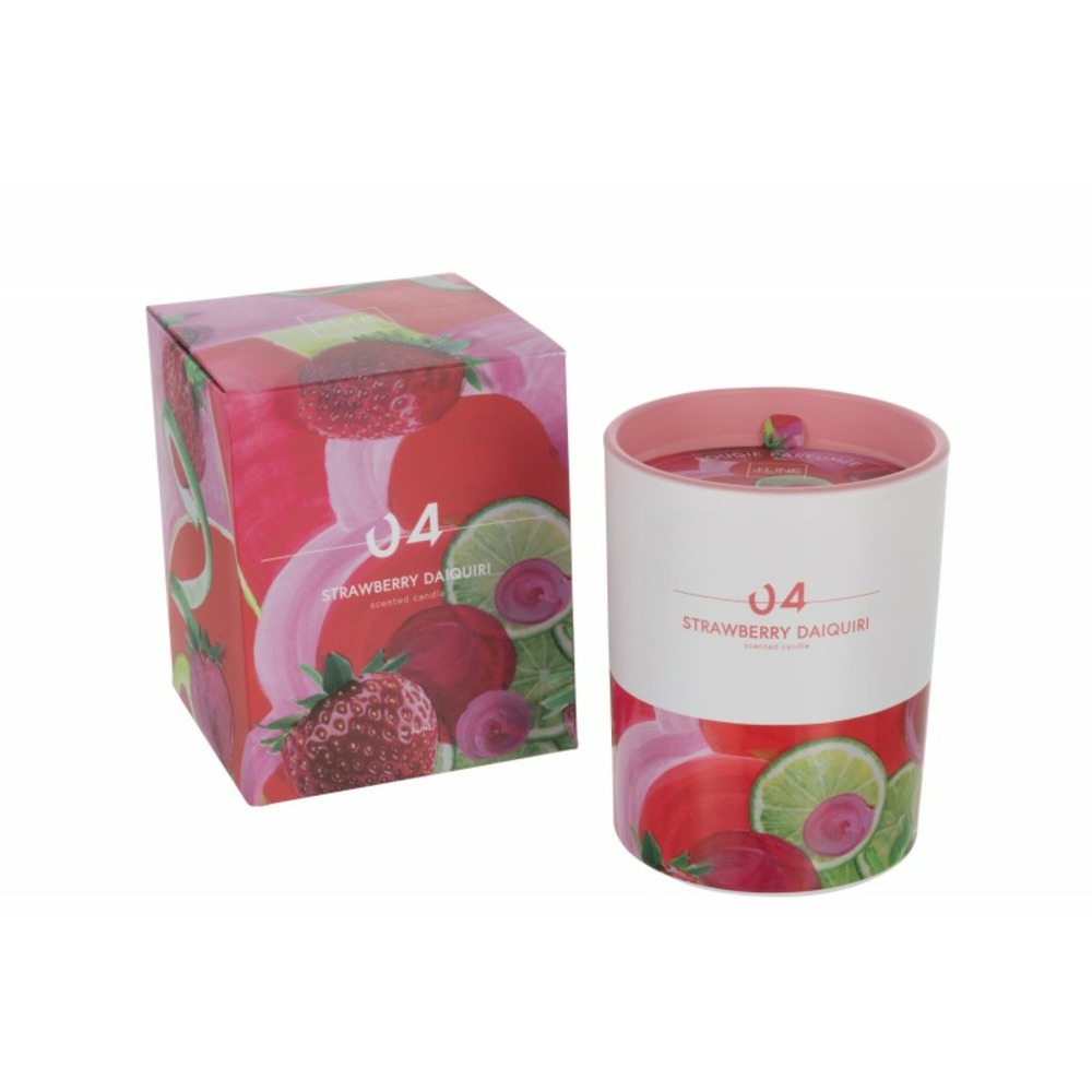 Bougie senteur daiquiri fraise 70h multicouleur 11x11x13 cm