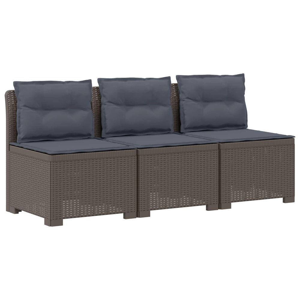 Canapé de jardin 3 places avec coussins look rattan 3 place pp
