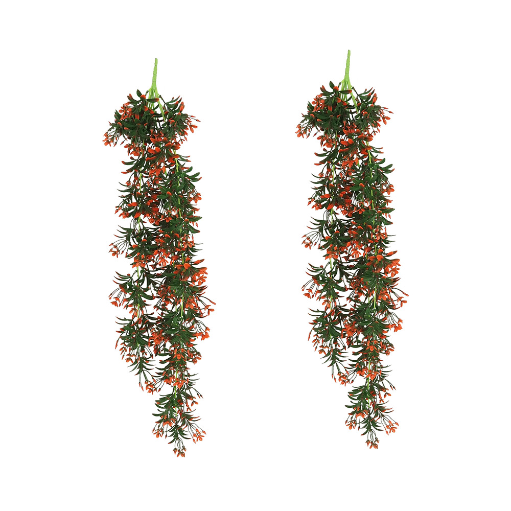 Chute plante artificielle rouge 90cm lot de 2