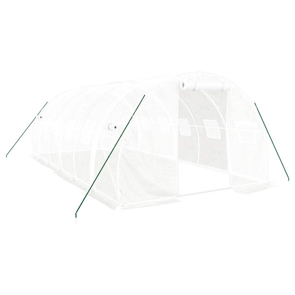 Serre avec cadre en acier blanc 18 m² 6x3x2 m