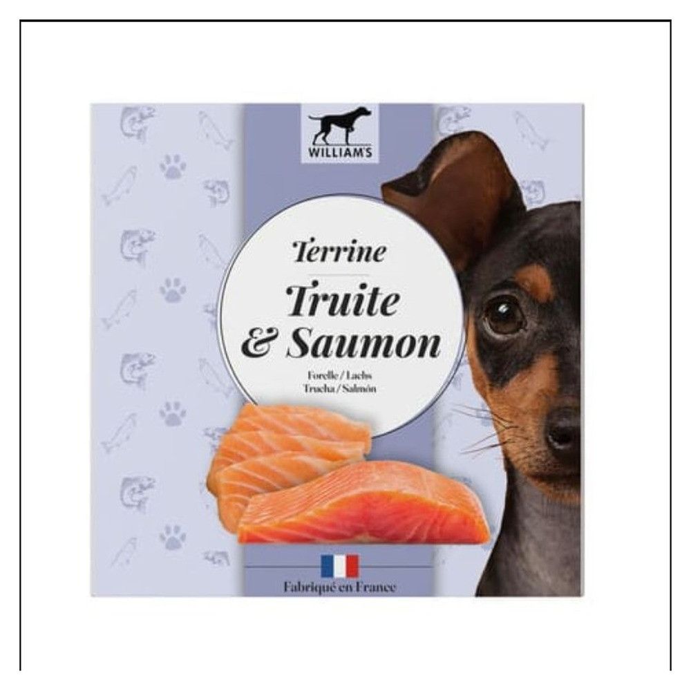 Terrine pour chien truite et saumon sans céréales william's 80 g