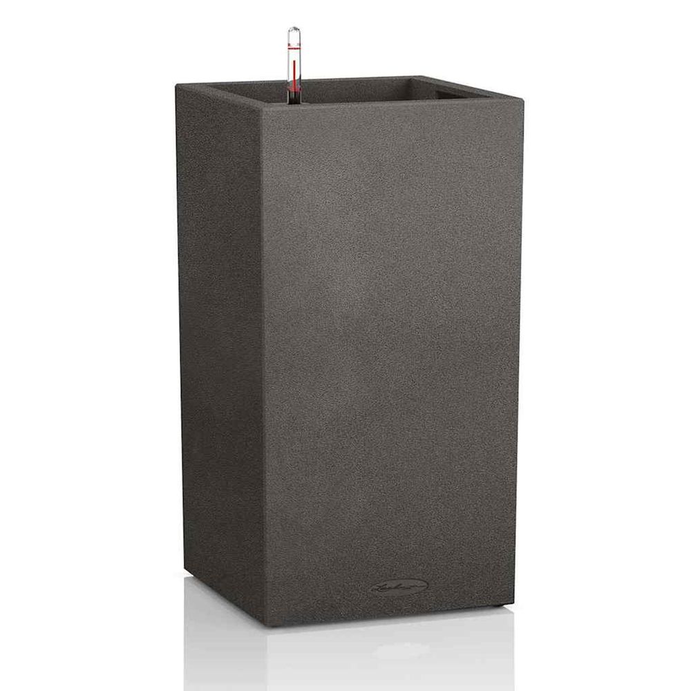 Jardinière d'extérieur canto stone 40 high all-in-one noir graphite