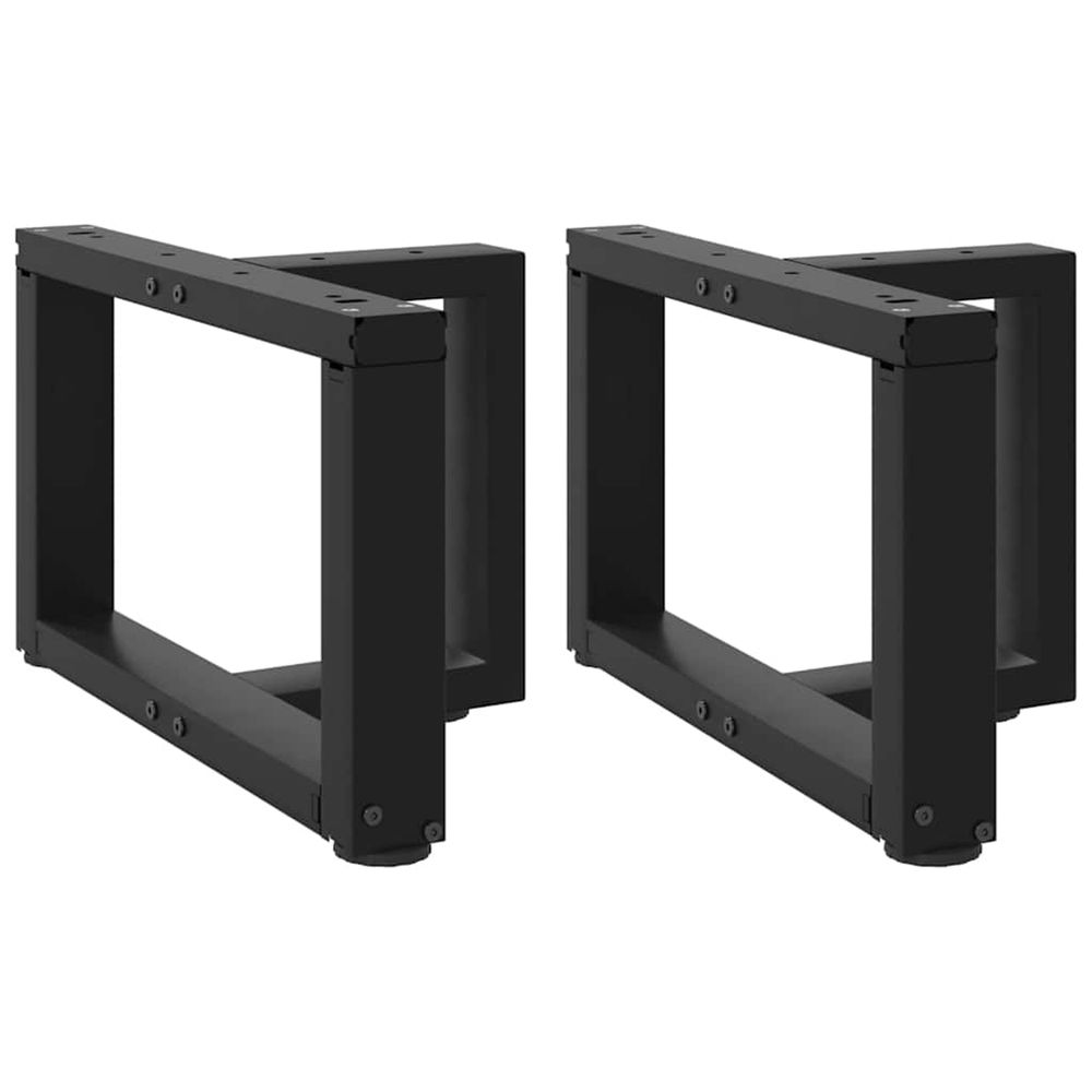 Pieds de table basse en t, 2 pièces, noir, 50 x 25 x (30-31) cm, acier