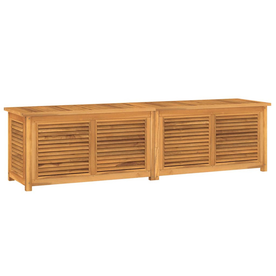 Boîte de rangement jardin et sac 200x50x55 cm bois massif teck