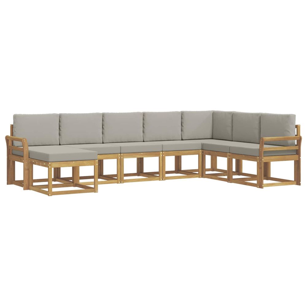 Ensemble de canapés d'extérieur 8 pc blanc et gris clair
