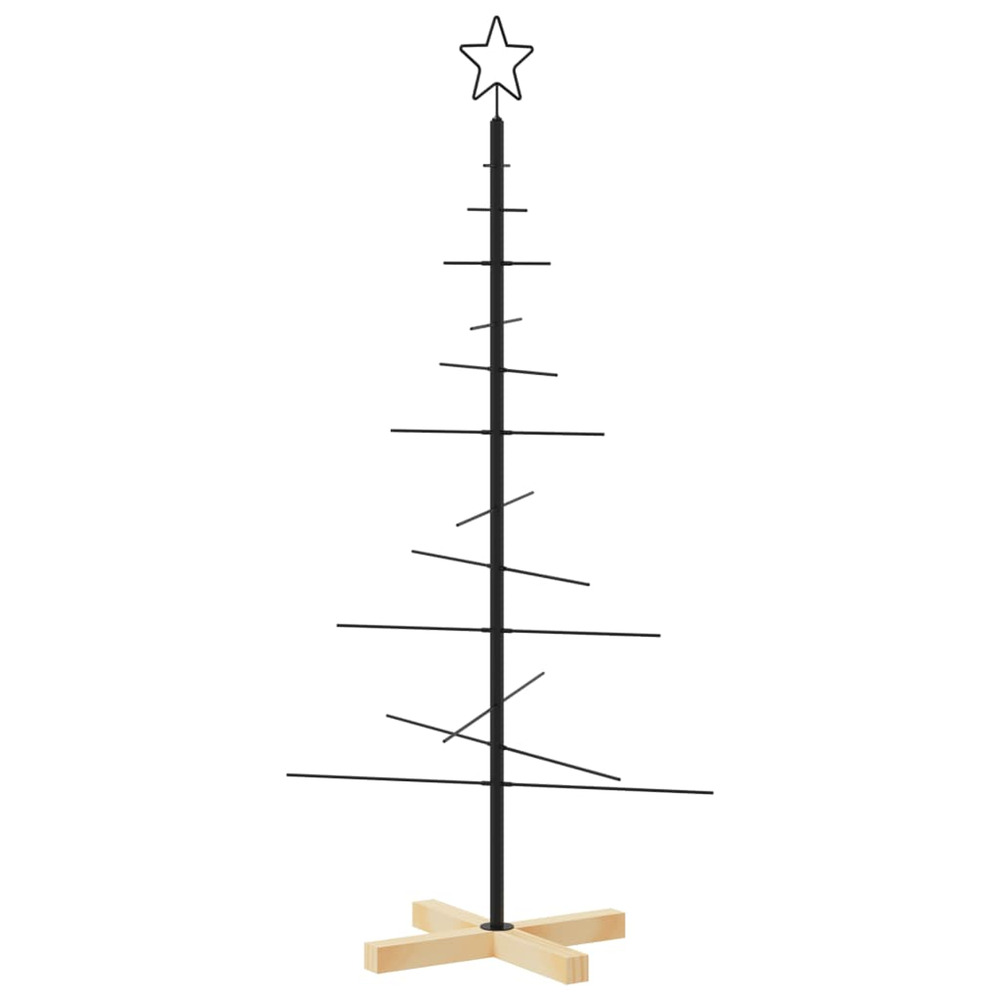 Arbre de noël en métal avec base en bois noir 120 cm