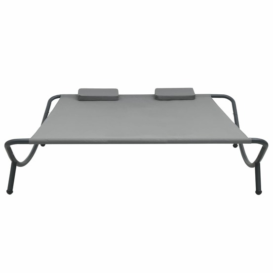 Chaise longue d'extérieur tissu anthracite