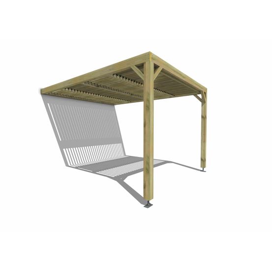 Pergola bois • 3m x 4m • adossée • sens largeur • lames orientables bioclimatiques incluses • livraison comprise