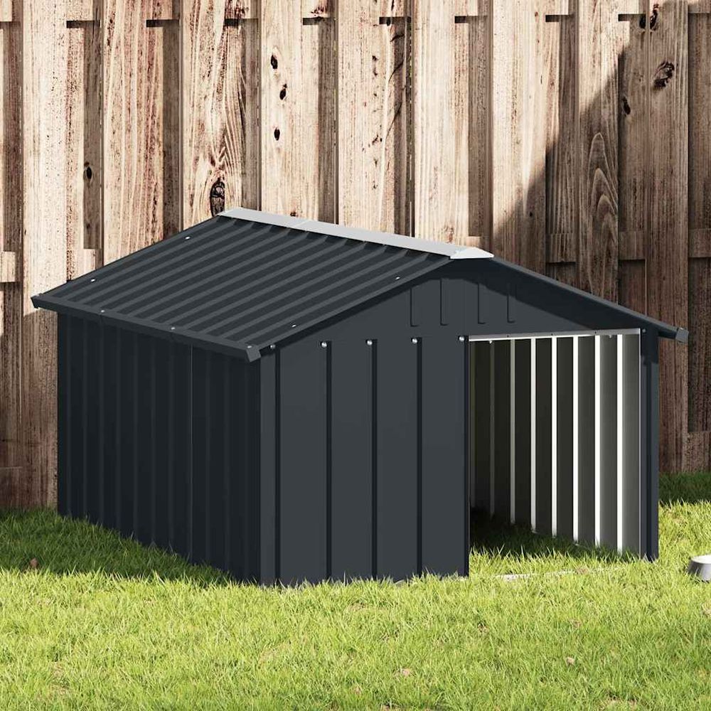 Niche chien extérieur acier galvanisé anthracite 116,5x153x81,5cm