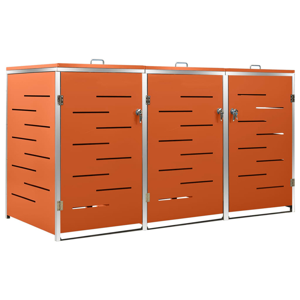 Abri pour trois poubelles 207x77,5x112,5 cm inox