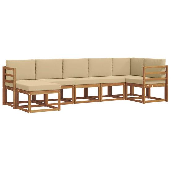 Ensemble de canapés d'extérieur 7 pcs naturel et beige