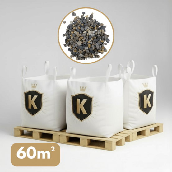 Gravier roulé rivière gris 6/16 mm– pack 3 big bag +/- 1,5t – 60 m²