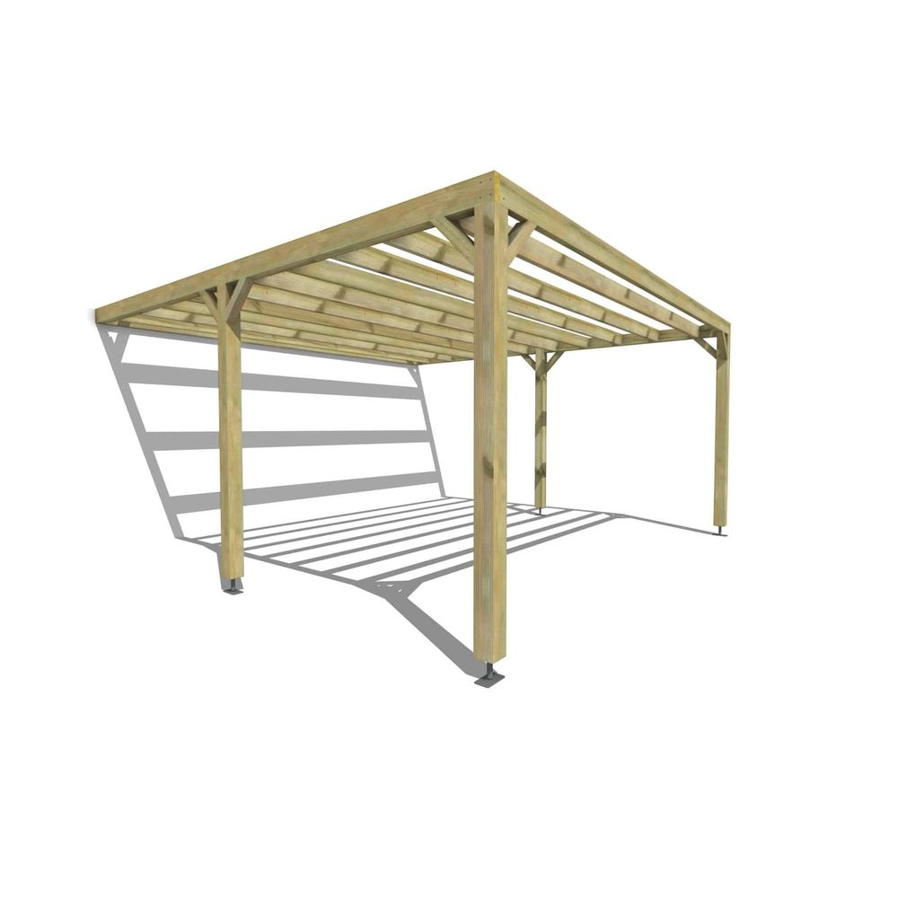 Pergola bois • 5m x 5m • adossée • sens largeur • livraison comprise