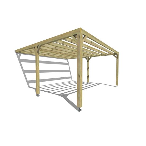 Pergola bois • 5m x 5m • adossée • sens largeur • livraison comprise