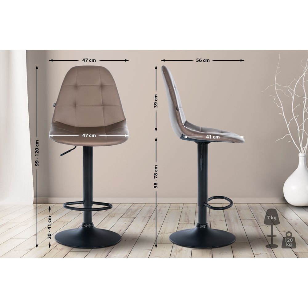 Tabouret de bar elmore simili cuir b