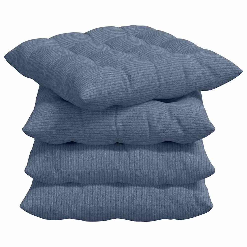 Coussins de siège 4 pcs bleu 40 x 40 x 6 cm
