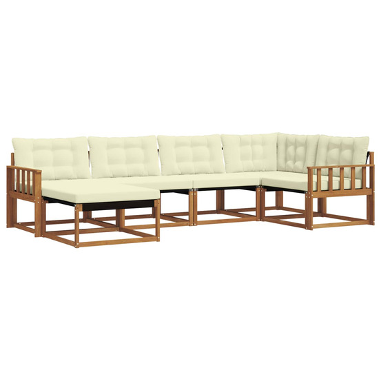 Ensemble de canapés d'extérieur 6 pcs naturel et crème