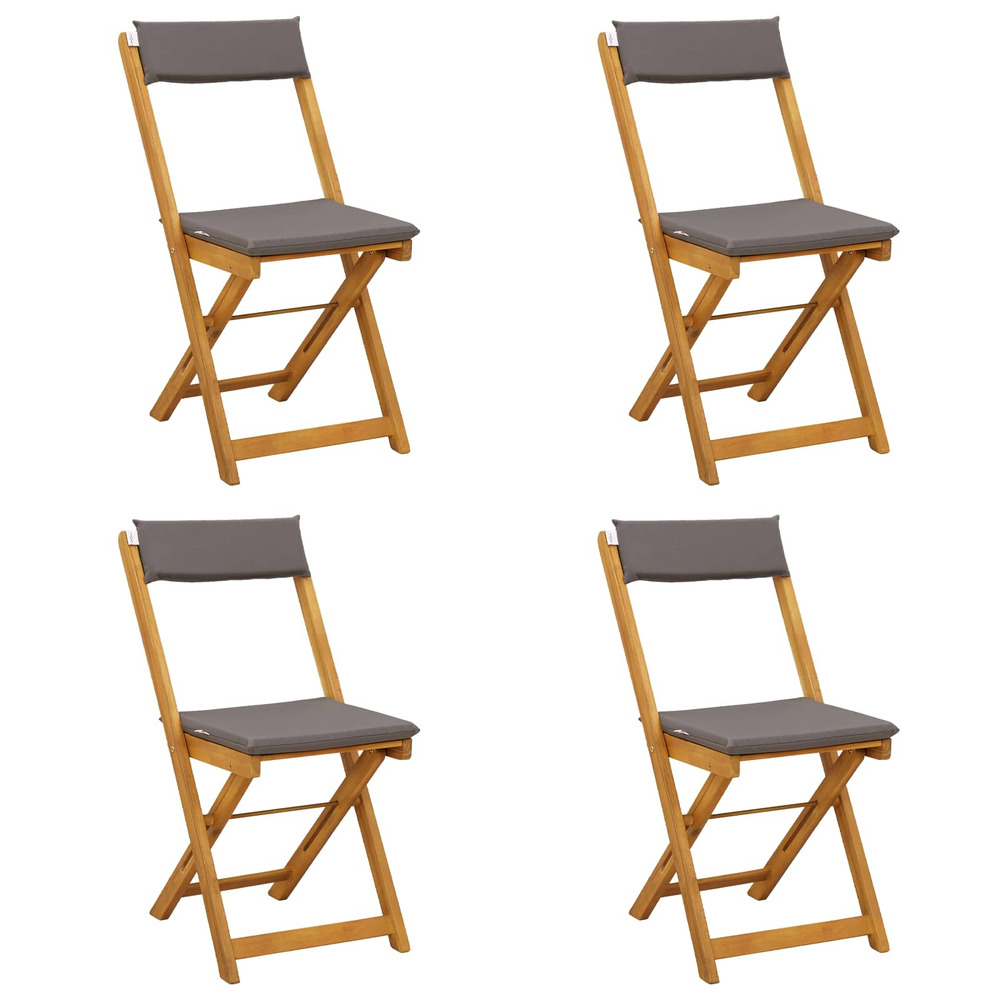Chaises de bistrot d'extérieur 4 pcs gris foncé 40 x 53 x 80 cm