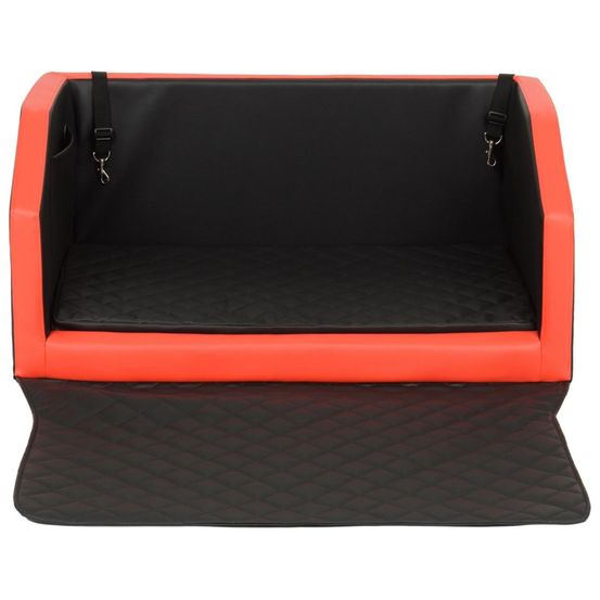 Velinda panier de voiture pour chien 90x55 cm — noir-rouge