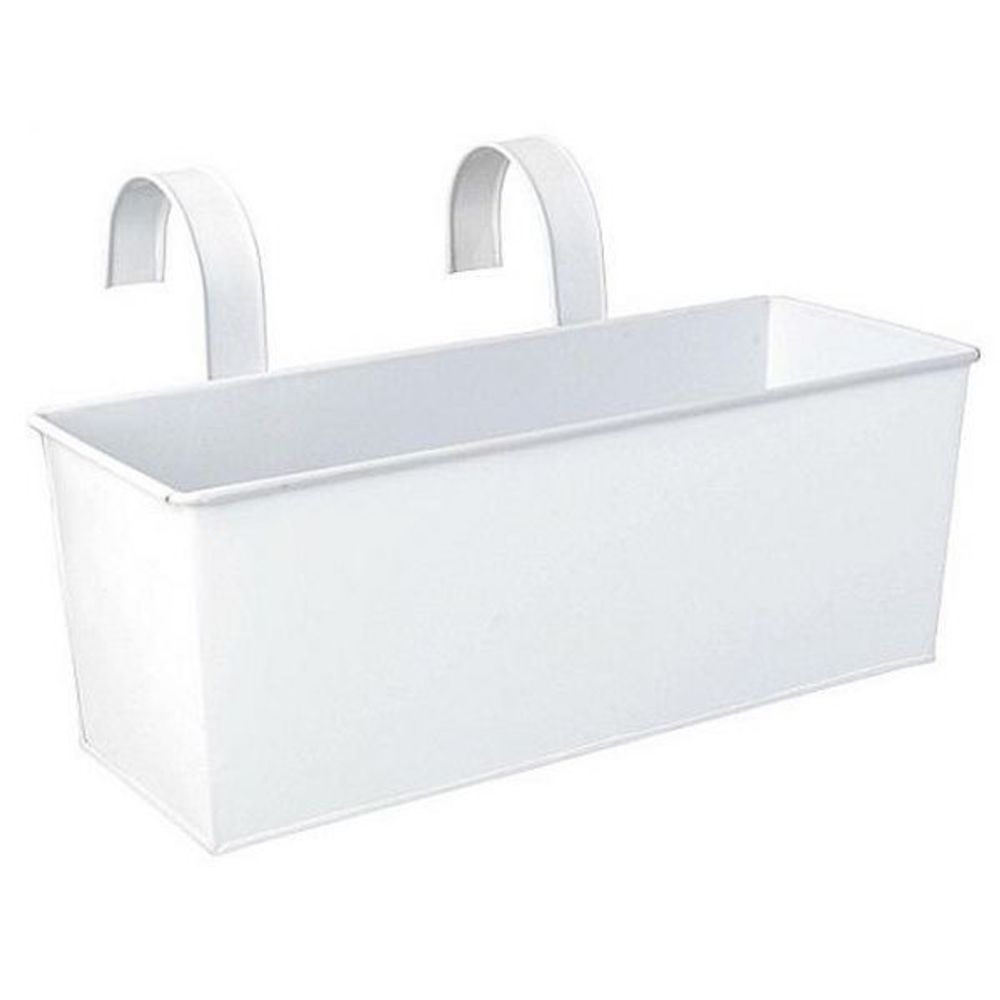 Jardinière balcon en zinc à suspendre blanc