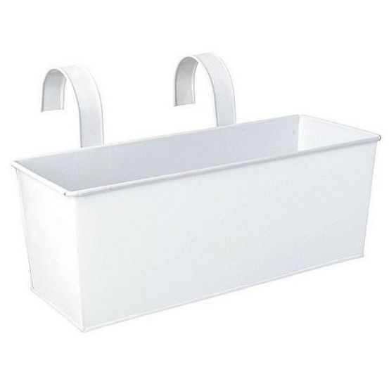 Jardinière balcon en zinc à suspendre blanc