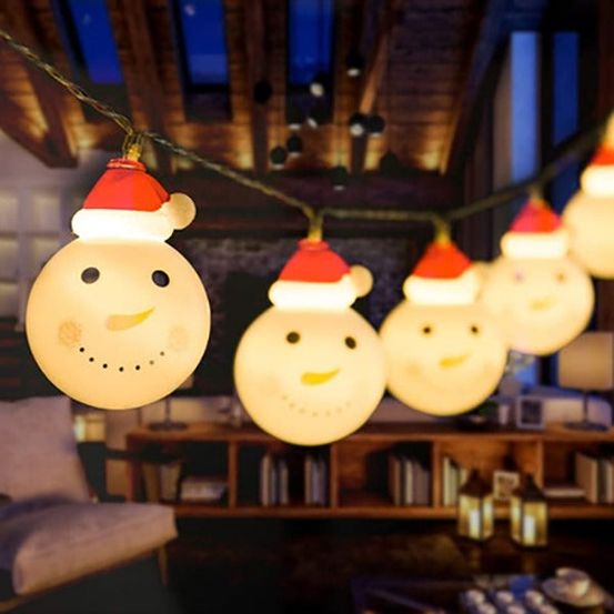 Guirlande lumineuse intérieure - bonhomme de neige blanc - 1m50