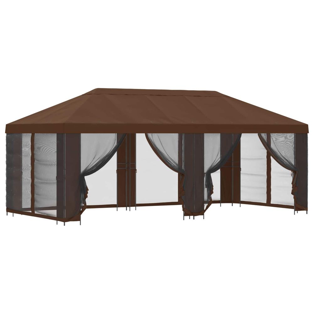 Abri de jardin avec parois 6 x 3 m marron polyester et acier