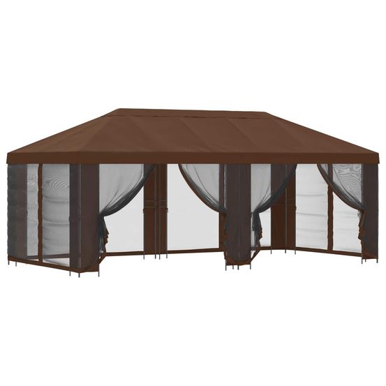 Abri de jardin avec parois 6 x 3 m marron polyester et acier