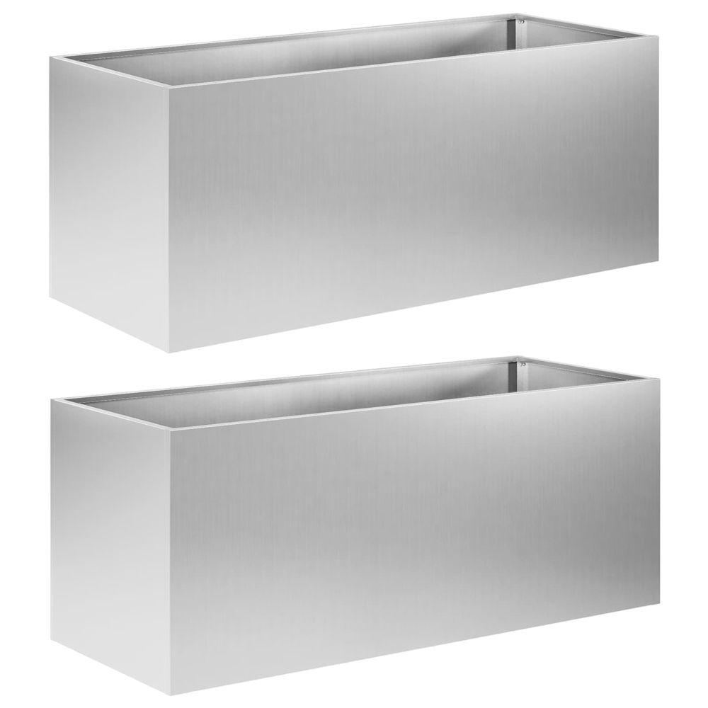 Cache-pot de jardin 2 pc argenté 80 x 40 x 40 cm