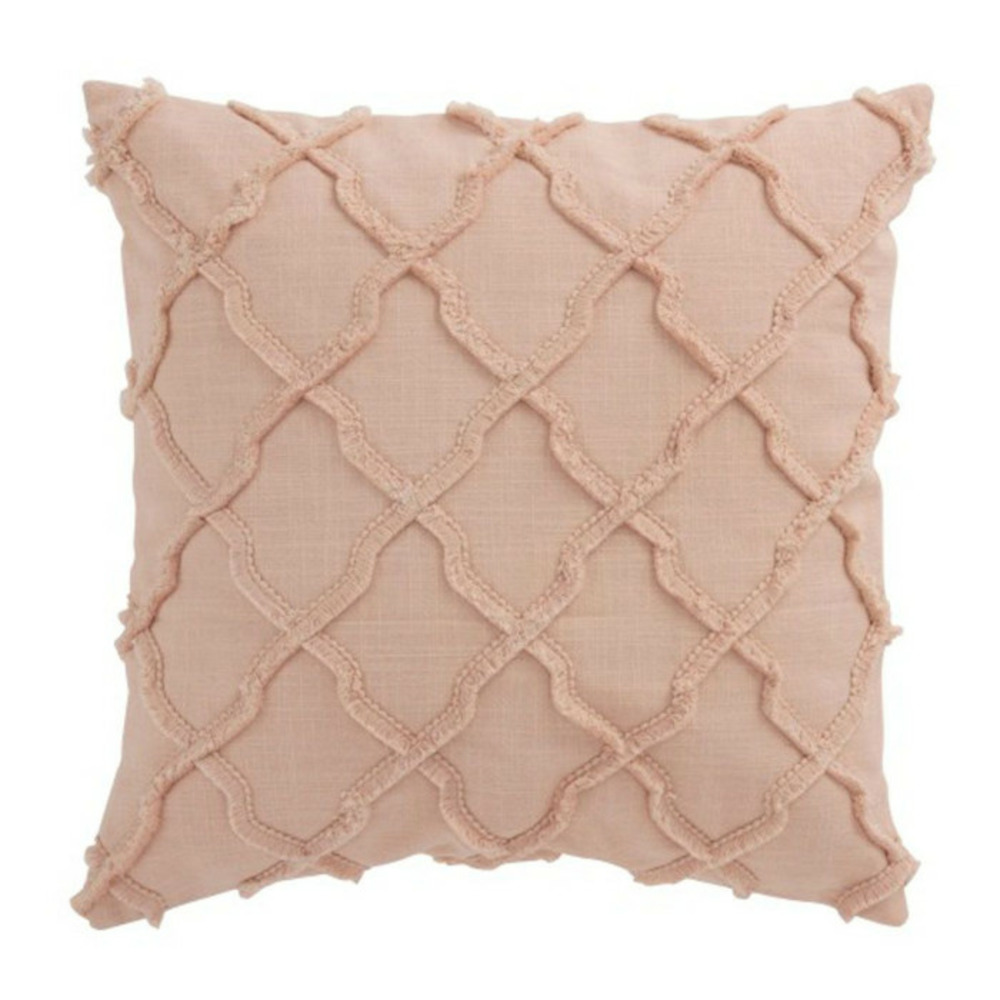 Coussin déco carré losanges 43x43cm rose