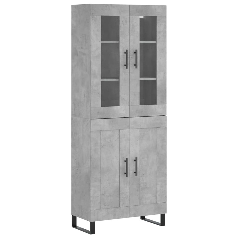Buffet bahut commode armoire meuble de rangement organisateur cuisine salle de séjour salon haut 69,5 x 34 x 180 cm bois d'in
